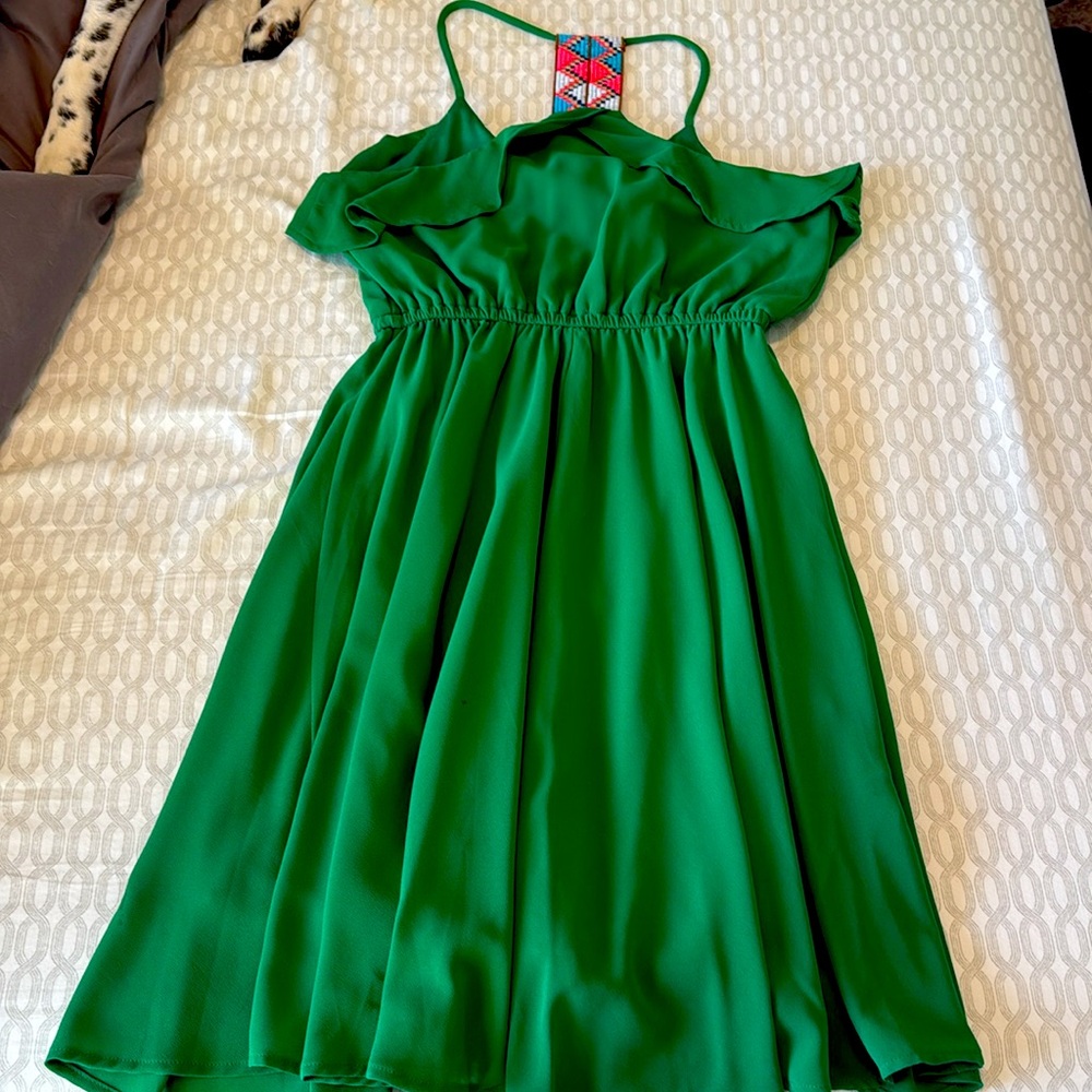 Green Aztec Back Dress - Picture 2 of 3